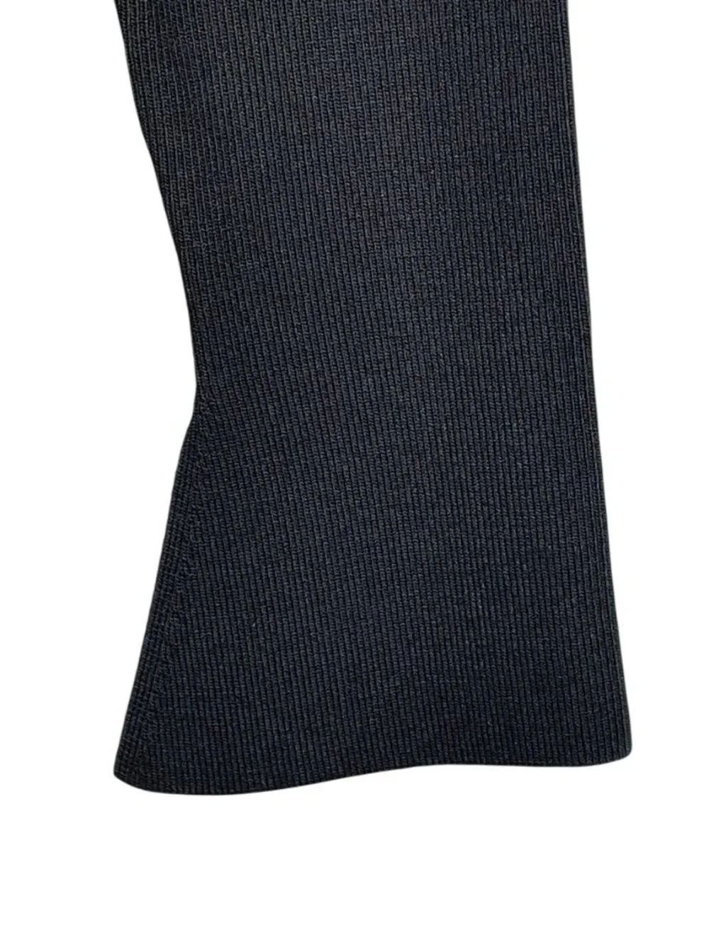 Pistola Ribbed Button Front Cardigan Black Collared Knit Top S